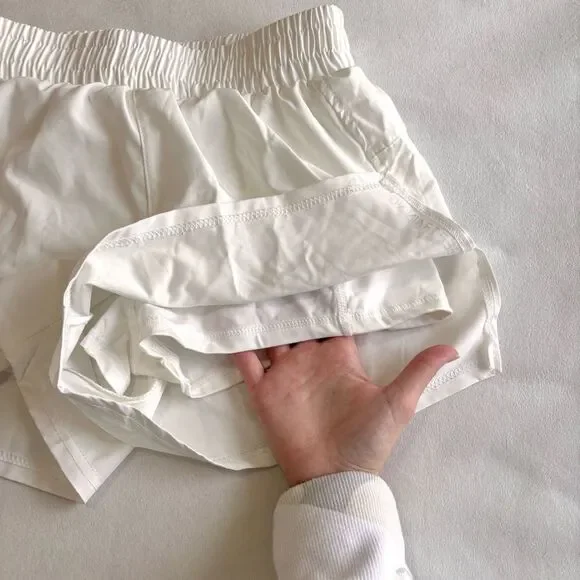 White Athletic Training Shorts with built-in spandex shorts, Size Small, White - Picture 4 of 5